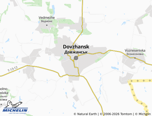 MICHELIN Dovzhansk map - ViaMichelin