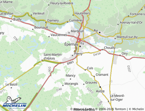 Mapa MICHELIN Pierry - ViaMichelin