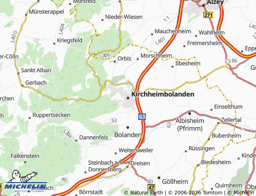 MICHELIN Kirchheimbolanden map - ViaMichelin