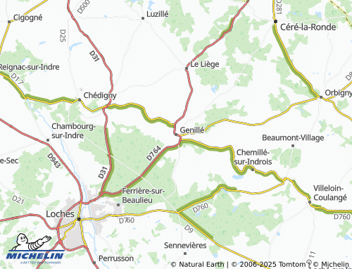 MICHELIN Genillé map - ViaMichelin