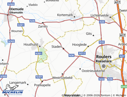 Mapa MICHELIN Staden - ViaMichelin