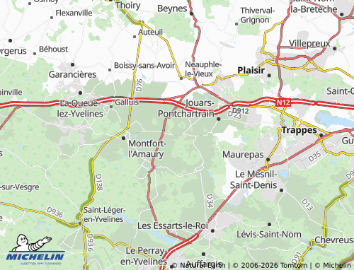 MICHELIN Bazoches-sur-Guyonne map - ViaMichelin