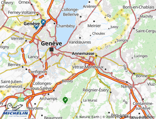 MICHELIN Thônex map - ViaMichelin