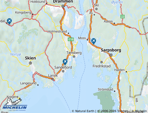MICHELIN Vestfold map - ViaMichelin