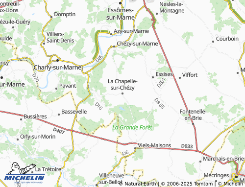 MICHELIN-Landkarte La Chapelle-sur-Chézy - ViaMichelin