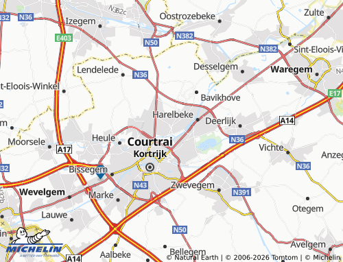 Carte MICHELIN Kuurne - ViaMichelin