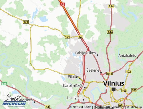 Mappa MICHELIN Antežeriai - ViaMichelin