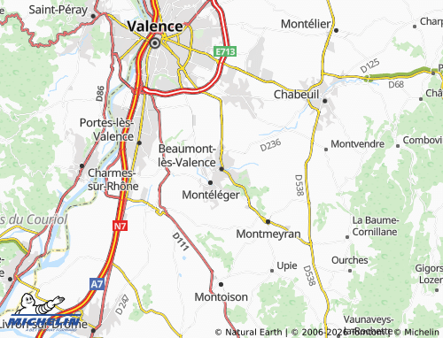 Carte MICHELIN Beaumont-lès-Valence - ViaMichelin