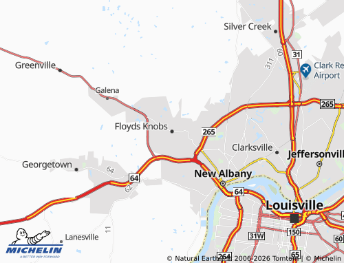 Mapa MICHELIN Floyds Knobs - ViaMichelin