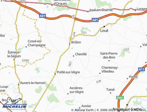MICHELIN Chevillé map - ViaMichelin