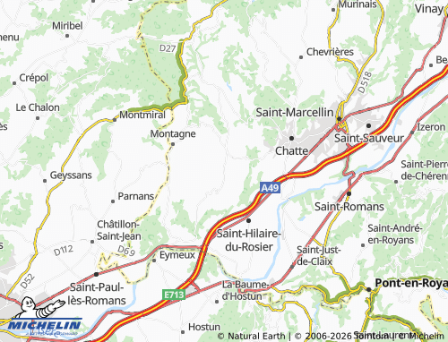 MICHELIN-Landkarte Saint-Bonnet-de-Chavagne - ViaMichelin