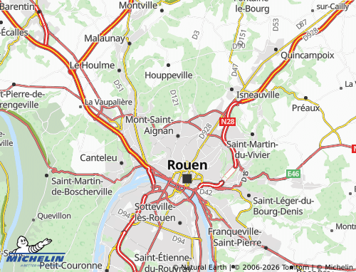 MICHELIN Mont-Saint-Aignan map - ViaMichelin