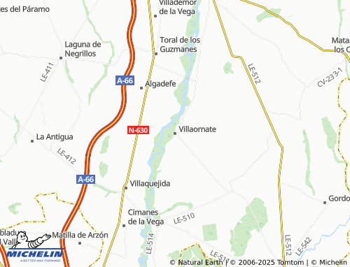 Kaart MICHELIN Villaornate y Castro - ViaMichelin