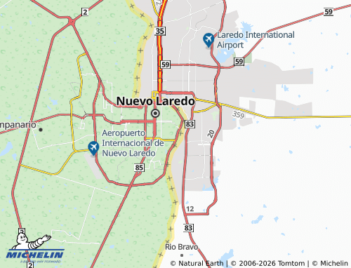 MICHELIN Riveras del Bravo map - ViaMichelin