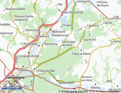 MICHELIN Saint-Léger-aux-Bois map - ViaMichelin