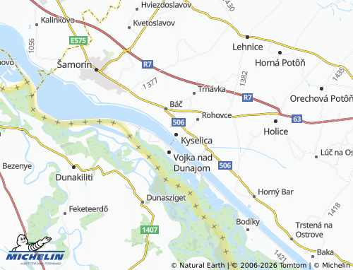 MICHELIN Kyselica map - ViaMichelin