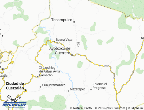 MICHELIN-Landkarte Ayotoxco de Guerrero - ViaMichelin