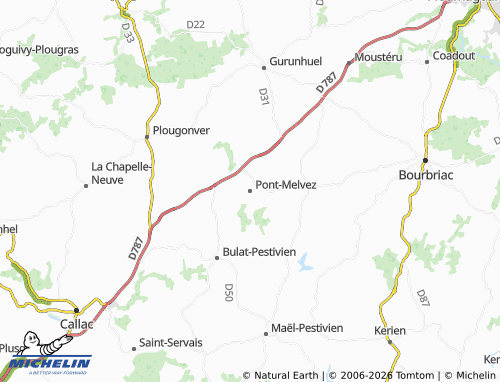 MICHELIN Pont-Melvez map - ViaMichelin