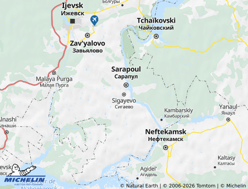 MICHELIN-Landkarte Sarapulski Rajon - ViaMichelin