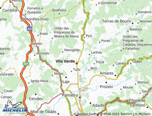 MICHELIN Esqueiros map - ViaMichelin