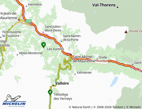 Carte MICHELIN Saint-Michel-de-Maurienne - ViaMichelin