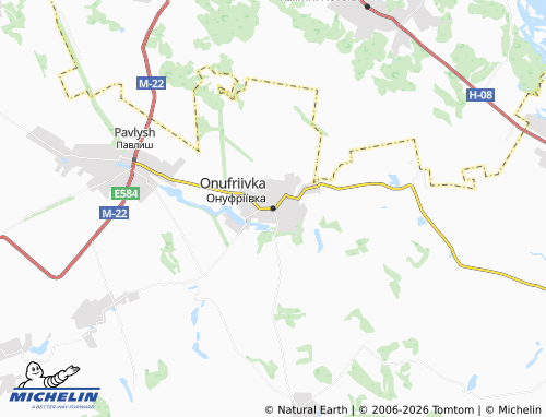 MICHELIN Onufriivka map - ViaMichelin