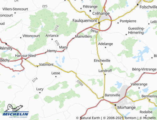 Carte MICHELIN Thicourt - ViaMichelin