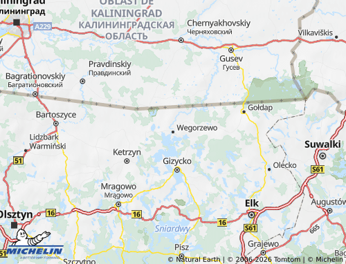 Carte MICHELIN Węgorzewski - ViaMichelin