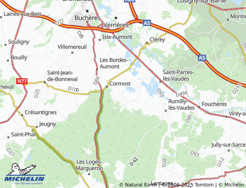 MICHELIN Montceaux-lès-Vaudes map - ViaMichelin