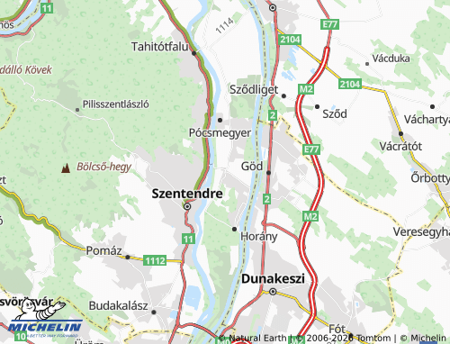 Mapa MICHELIN Szigetmonostor - ViaMichelin