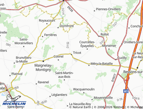 MICHELIN Tricot map - ViaMichelin