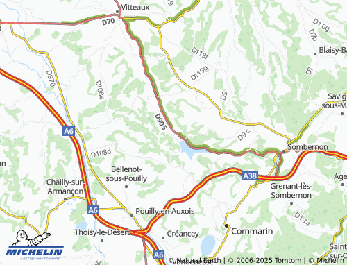Carte MICHELIN Grosbois-en-Montagne - ViaMichelin