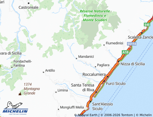 MICHELIN Mandanici map - ViaMichelin