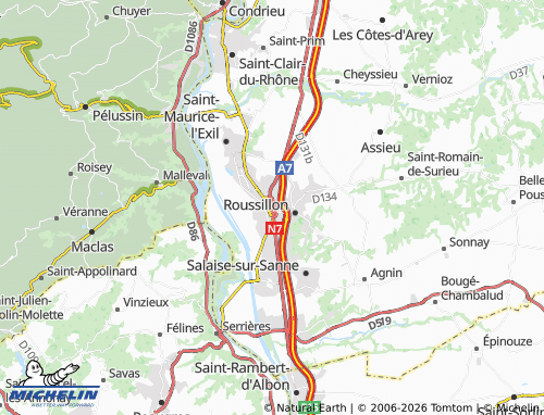 MICHELIN Le Péage-de-Roussillon map - ViaMichelin