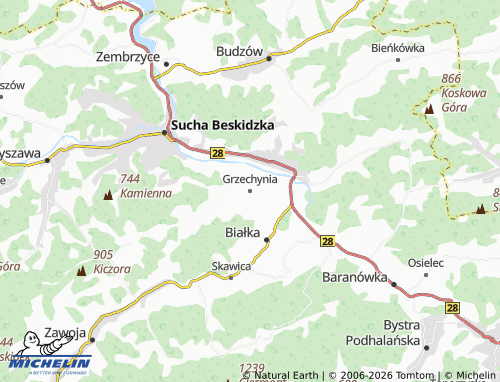 MICHELIN Grzechynia map - ViaMichelin