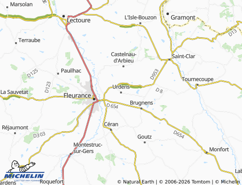 MICHELIN Urdens map - ViaMichelin