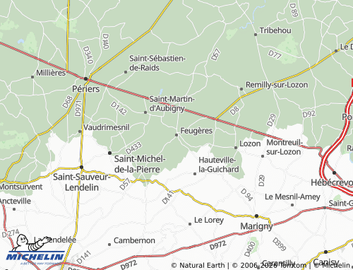 MICHELIN Feugères map - ViaMichelin