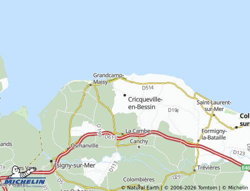 Carte MICHELIN Cricqueville-en-Bessin - ViaMichelin