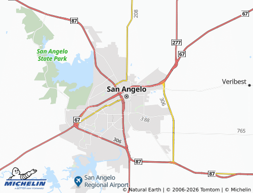 Mapa MICHELIN San Angelo - ViaMichelin