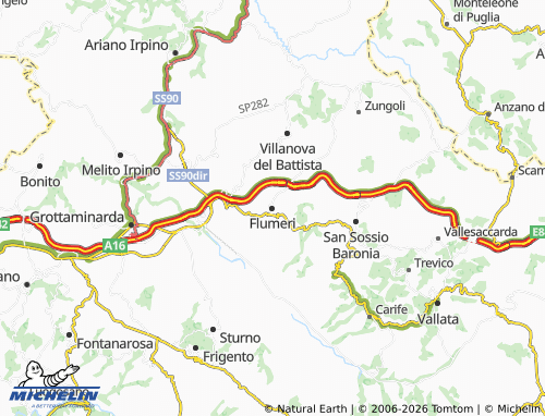 MICHELIN Flumeri map - ViaMichelin
