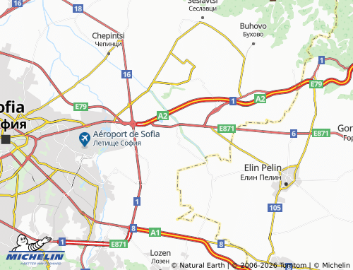 MICHELIN Dolni Bogrov map - ViaMichelin
