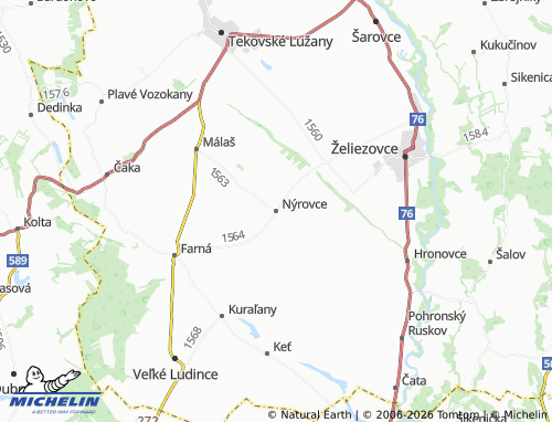 MICHELIN Nýrovce map - ViaMichelin