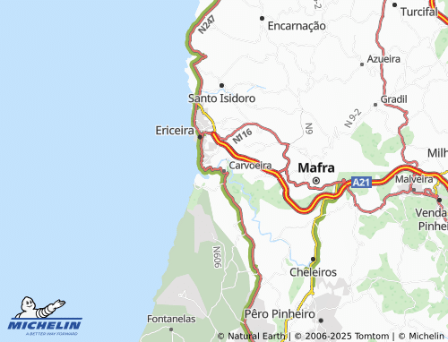 Mappa MICHELIN Carvoeira - ViaMichelin