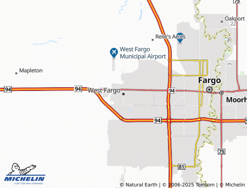 MICHELIN West Fargo map - ViaMichelin