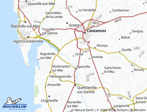 MICHELIN Orval-sur-Sienne map - ViaMichelin