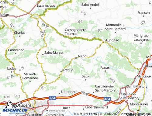 Mappa MICHELIN Aulon - ViaMichelin