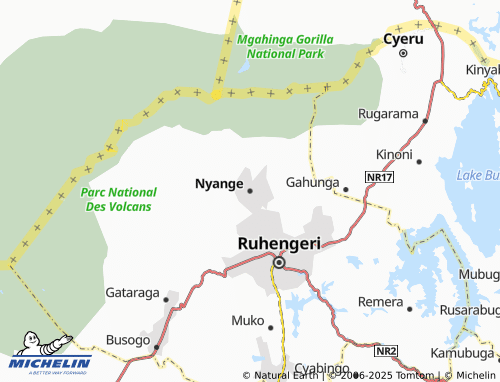 MICHELIN Nyange map - ViaMichelin