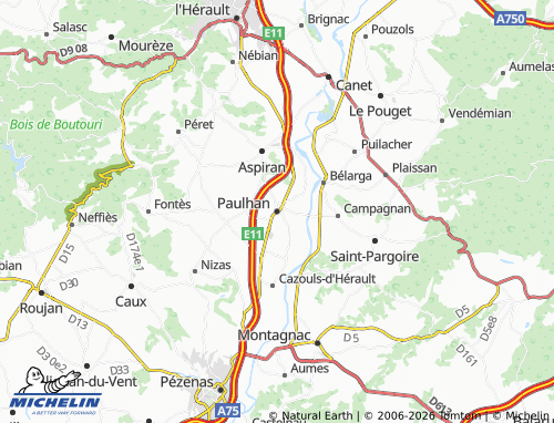 Mappa MICHELIN Paulhan - ViaMichelin