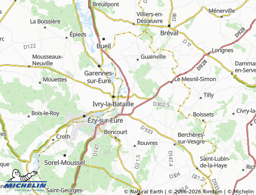 MICHELIN La Chaussée-d'Ivry map - ViaMichelin