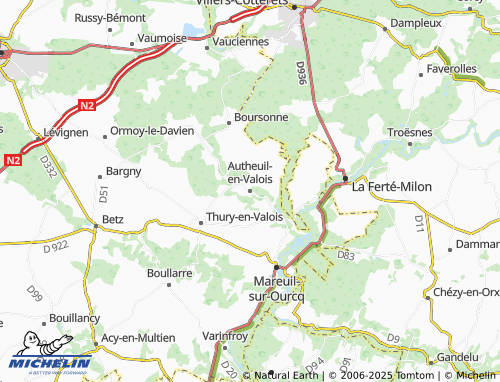Mappa MICHELIN Autheuil-en-Valois - ViaMichelin